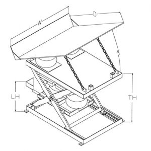 Air Bag Lift/Tilt Table Dimensional Drawing (Side)