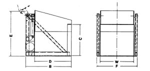 tationary Dumper Dimensional Drawings (Side & Top)